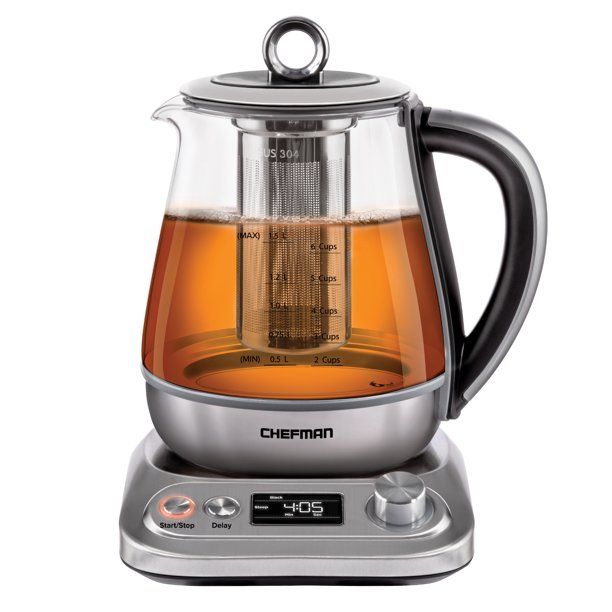 Photo 1 of Chefman Digital Programmable Glass Electric Kettle, Stainless Steel, 1.5 Liter
