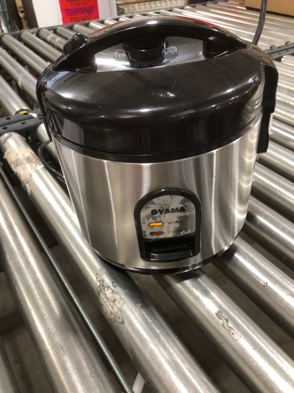 Photo 2 of Oyama 5-Cup All Stainless-Steel Rice Cooker/Steamer/Warmer, Black
