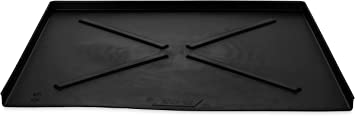 Photo 1 of Camco 20.5-Inches x 24-Inches Dishwasher Drain Pan, Black - Protects Your Floor, Cabinets and Walls from Leaking Dishwashers - Directs Water to The Front for Easy Leak Identification (20602)
