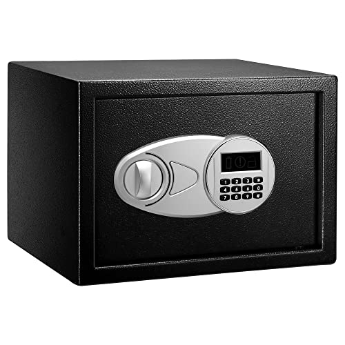 Photo 1 of Amazon Basics Steel Security Safe and Lock Box with Electronic Keypad - Secure Cash, Jewelry, ID Documents - 0.5 Cubic Feet,13.8 x 9.8 x 9.8 Inches
