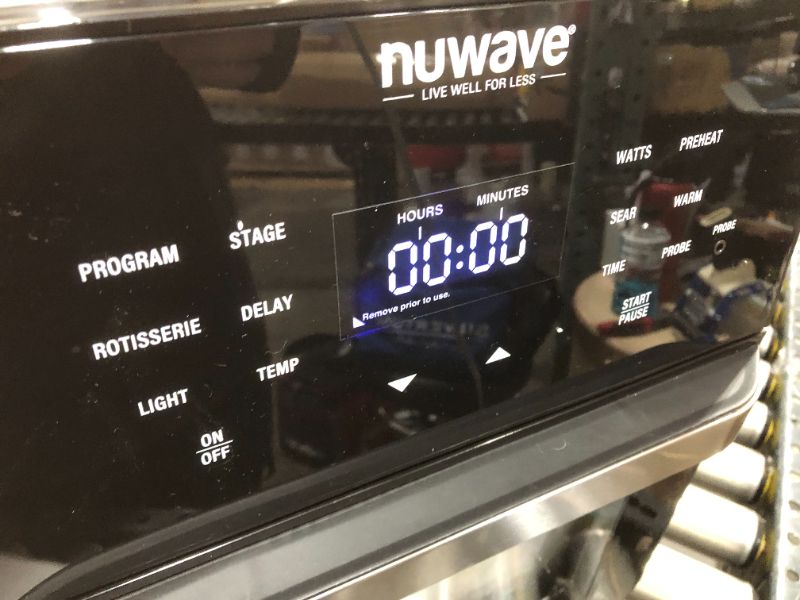 Photo 3 of NUWAVE Brio Air Fryer Smart Oven, 15.5-Qt X-Large Family Size, Countertop Convection Rotisserie Grill Combo, SS Rotisserie Basket & Skewer Kit, Reversible Ultra Non-Stick Grill Griddle Plate Included
