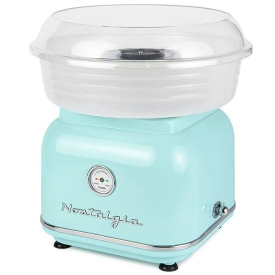 Photo 1 of Nostalgia - CLCM8AQ Classic Retro Hard & Sugar-Free Candy Cotton Candy Maker - Aqua
