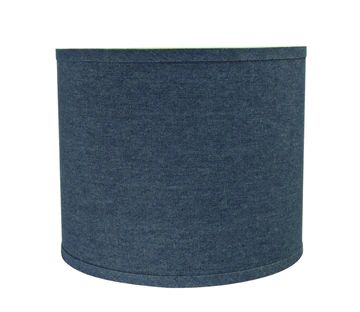 Photo 1 of 31087 TRANSITIONAL HARDBACK DRUM (CYLINDER) SHAPED SPIDER CONSTRUCTION LAMP SHADE IN WASHING BLUE, 12" WIDE (12" X 12" X 10")
