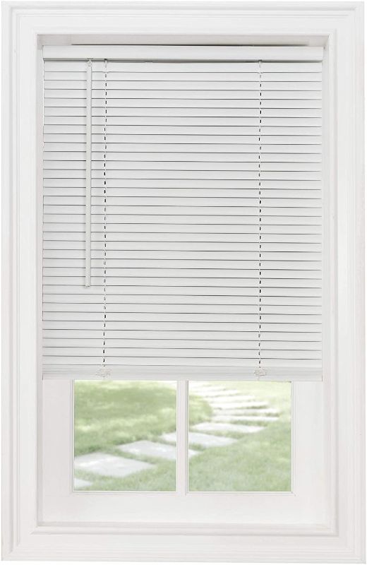Photo 1 of Cordless Light Filtering Mini Blind - 36 Inch Width, 72 Inch Length, 1" Slat Size - Pearl White - Cordless GII Morningstar Horizontal Windows Blinds for Interior by Achim Home Decor
