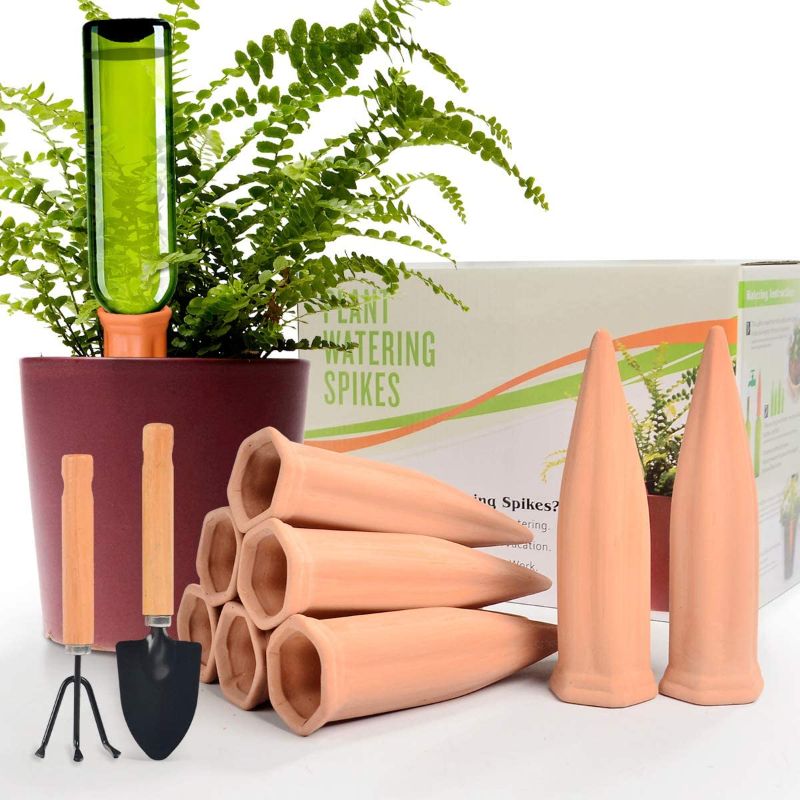 Photo 1 of B SEPOR Automatic Plant Waterer Terracotta Self Watering Spikes Drippers Irrigation System for Vacation or Holiday (8Pack)
