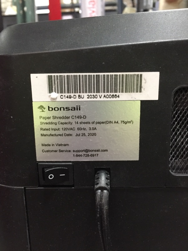 Photo 1 of Bonsaii Updated 60-Minute Heavy-Duty Micro-Cut Paper Shredder, 14-Sheet Shredding Capacity for Office and Home Use, Destroys Credit Card/Staples/Clips, 6-Gallon Pullout Wastebasket, Black (C149-D)
