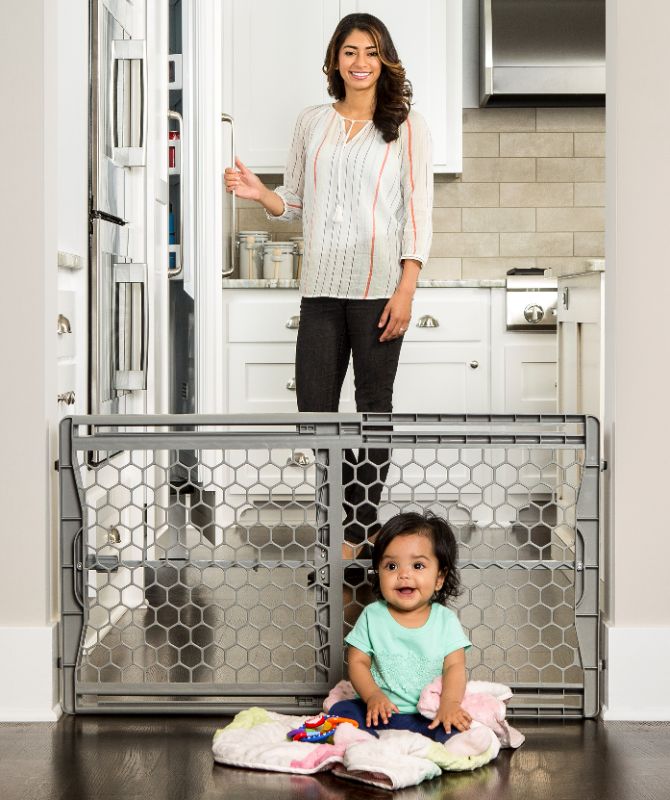 Photo 1 of Regalo Easy Fit Plastic Adjustable Extra Wide Baby Safety Gate Gray
