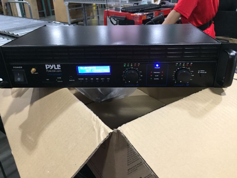 Photo 2 of 2-channel Bluetooth Power Amplifier - 2000w Bridgeable Rack Mount Pro Audio Sound Wireless Home Stereo Receiver W/trs Xlr Input, LCD, Bridge Mode.
