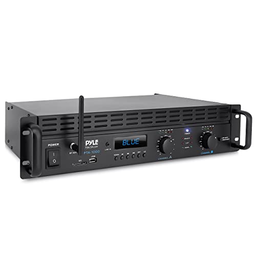 Photo 1 of 2-channel Bluetooth Power Amplifier - 2000w Bridgeable Rack Mount Pro Audio Sound Wireless Home Stereo Receiver W/trs Xlr Input, LCD, Bridge Mode.
