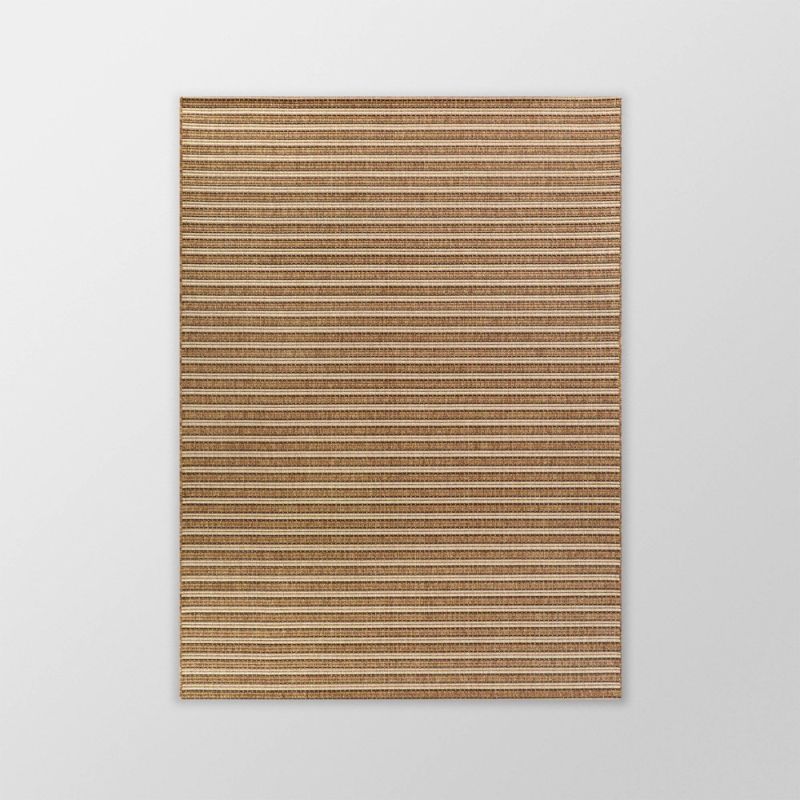 Photo 1 of 6' X 9' Two-Tone Stripe Outdoor Rug /Natural - Smith & Hawken™
