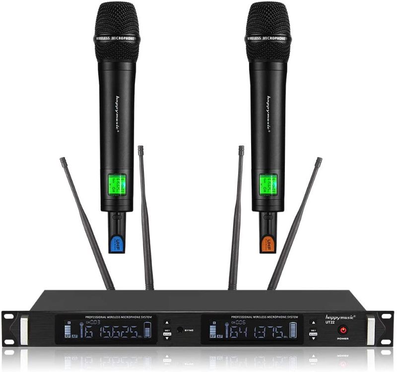 Photo 1 of 200 Channel 4 Antenna Diversity Dual UHF Professional Wireless Microphone System Up to Range 350ft 10 Sets of Used at The Same time Karaoke, Meeting, Stage (UT22)
