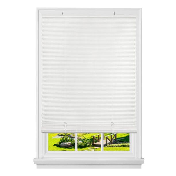 Photo 1 of Achim Solstice Indoor/Outdoor Cordless White Vinyl Light Filtering Window Roll-up Blind 72 L X 72 W