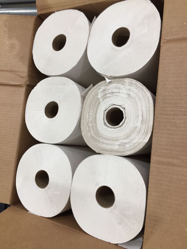 Photo 1 of  8 in. X 800 Ft. White EcoSoft Green Seal Unbleached Roll Towel - Case of 6