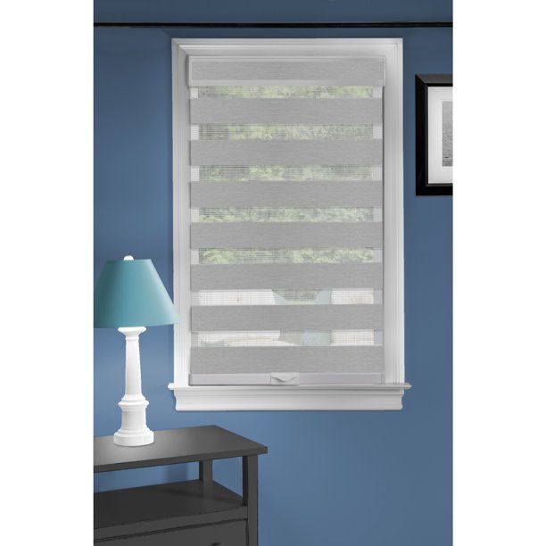 Photo 1 of Achim Celestial Indoor Cordless Grey Polyester Light Filtering Window Zebra Shade 72 L X 32 W
