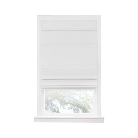 Photo 1 of ACHIM Florence White Cordless Blackout Pleated Polyester Roman Shades 36 in. W X 64 in. L
