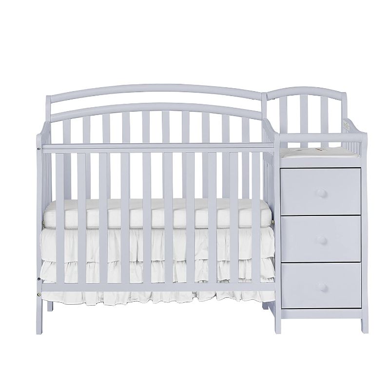 Photo 1 of Dream On Me Casco 3-in-1 Mini Crib & Changing Table, Pebble Grey
