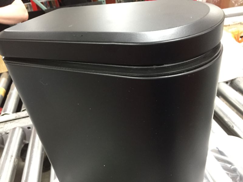 Photo 3 of BINO | Rectangular Step Trash Can, 5 Liter / 1.3 Gallon - Matte Black | Stainless Steel Bathroom Trash Can | Small Trash Can with Lid | Office Trash Can | Small Garbage Can with Lid | Metal Wastebasket
