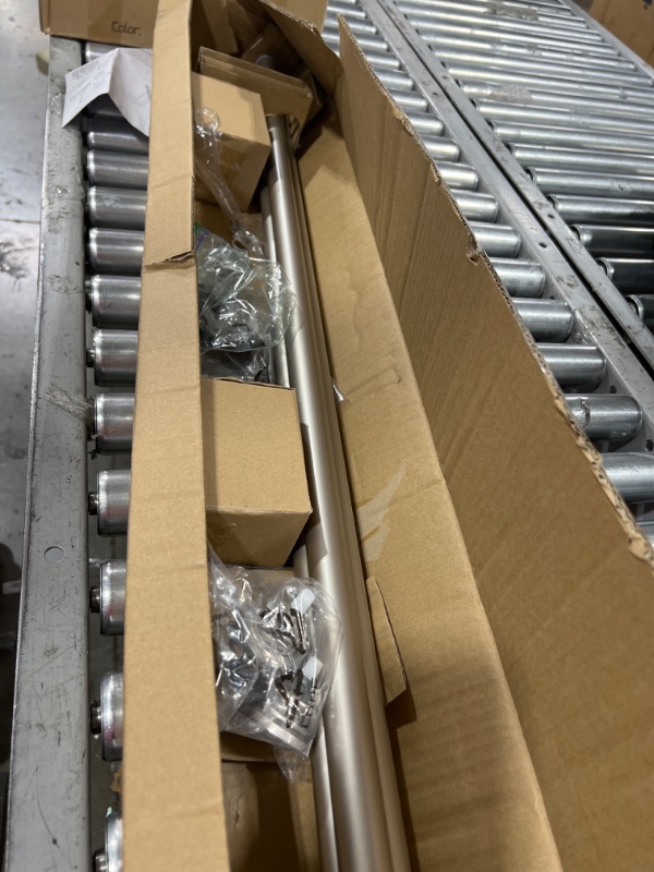 Photo 1 of Amazon Basics Double Curtain Rod - 72" to 144", Nickel
