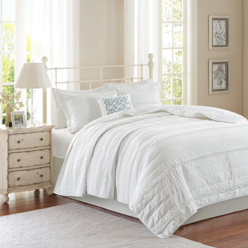 Photo 1 of Alexis Ruffle Quilted Coverlet Set () - 4pc
