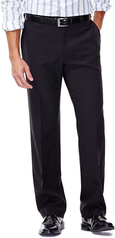 Photo 1 of Haggar Men's Eclo Stria Expandable-Waist Flat Front Dress Pant 34x30
