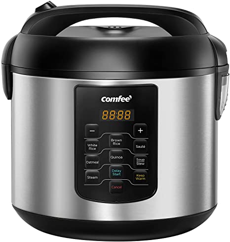 Photo 1 of COMFEE' Rice Cooker, 8-in-1 Stainless Steel Multi Cooker, Slow Cooker, Steamer, Saute, and Warmer, 5.2 QT, 20 Cups Cooked(10 Cups Uncooked), Brown Rice, Quinoa and Oatmeal, 8 One-Touch Programs
