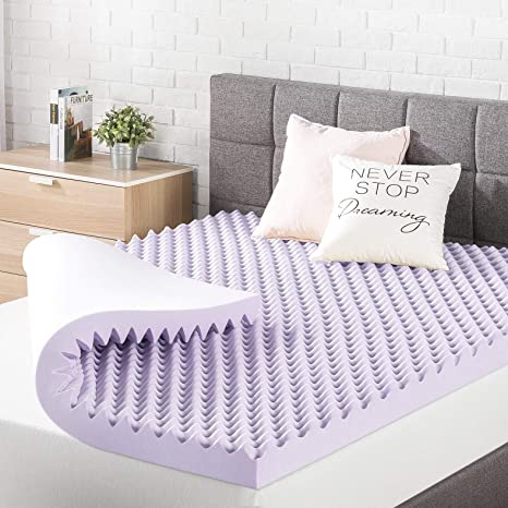 Photo 1 of Best Price Mattress 3 Inch Egg Crate Memory Foam Mattress Topper with Soothing Lavender Infusion,