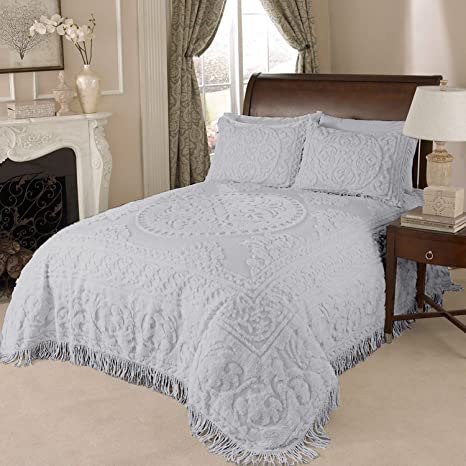 Photo 1 of Beatrice Home Fashions Medallion Chenille Bedspread, King, Gray
