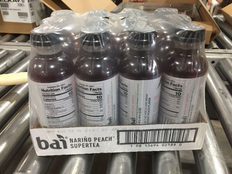 Photo 1 of Bai Iced Tea, Narino Peach, Antioxidant Infused Supertea, Crafted with Real Tea (Black Tea, White Tea), 18 Fluid Ounce Bottles, 12 count
