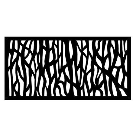 Photo 1 of Barrette Outdoor Living 2 Ft. X 4 Ft. Sprig Black Vinyl Decorative Screen Panel
