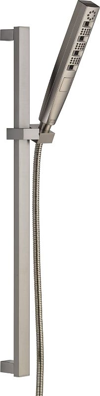 Photo 1 of Delta Faucet 5-Spray Touch-Clean H2Okinetic Slide Bar Hand Held Shower with Hose, Stainless 51140-SS
