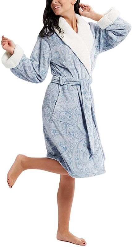 Photo 1 of INK+IVY womens Plush Kimono Robe for Women - Soft Sleepwear Pajamas - Ladies Bathrobe Loungewear With Pocket, Collar & Cuff s/m
