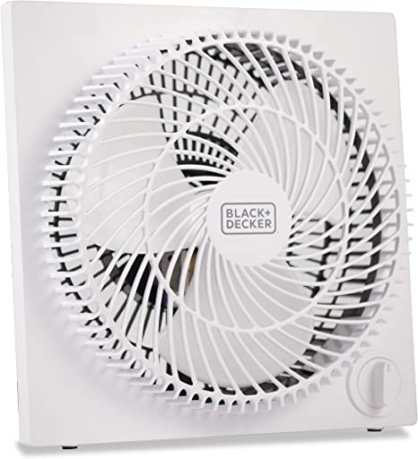 Photo 1 of BLACK+DECKER Mini Box Fan – Tabletop Quiet 9 Inch Desk Box Fans Frameless BFB09W White
