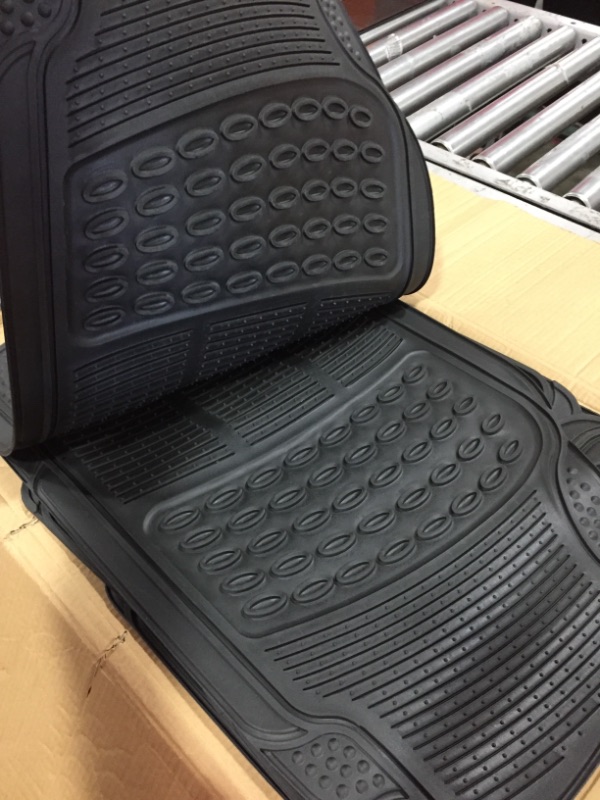 Photo 3 of BDK Original ProLiner 3 Piece Heavy Duty Front & Rear Rubber Floor Mats for Car SUV Van & Truck, Black - All Weather Floor Protection Fits Most Vehicles
