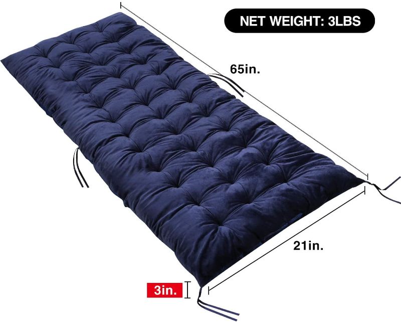 Photo 1 of CAMPMOON Zero Gravity Lounge Chair Cushion for Outdoor Furniture, Thick Comfortable Reclining Lounge Portable Chair Cushion Pads 65 Inches for Patio, Navy Blue 
