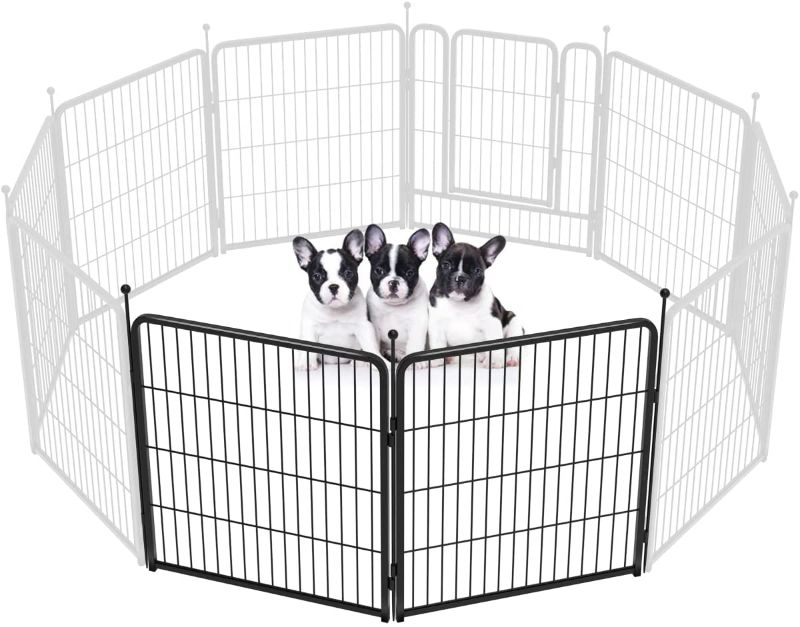 Photo 1 of 2 PANELS FXW FOR Dog Playpen Outdoor, 8/16/24/32 Panels Dog Pen 24"/32"/40"/50" Height Dog Fence Exercise Pen with Doors for Large/Medium/Small Dogs, Pet Puppy Playpen for RV, Camping, Yard 
