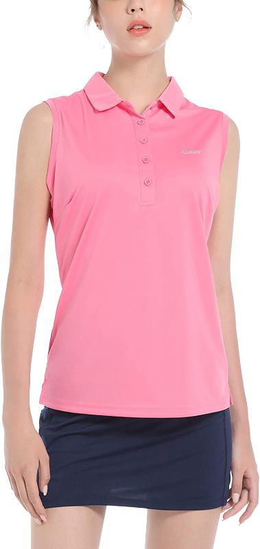 Photo 1 of BUNDLE OF Ksmien Women's UPF50+ Sleeveless Golf Tennis Polo Shirts Slim Fit Quick Dry Athletic Outdoor Tank Tops PINK  
