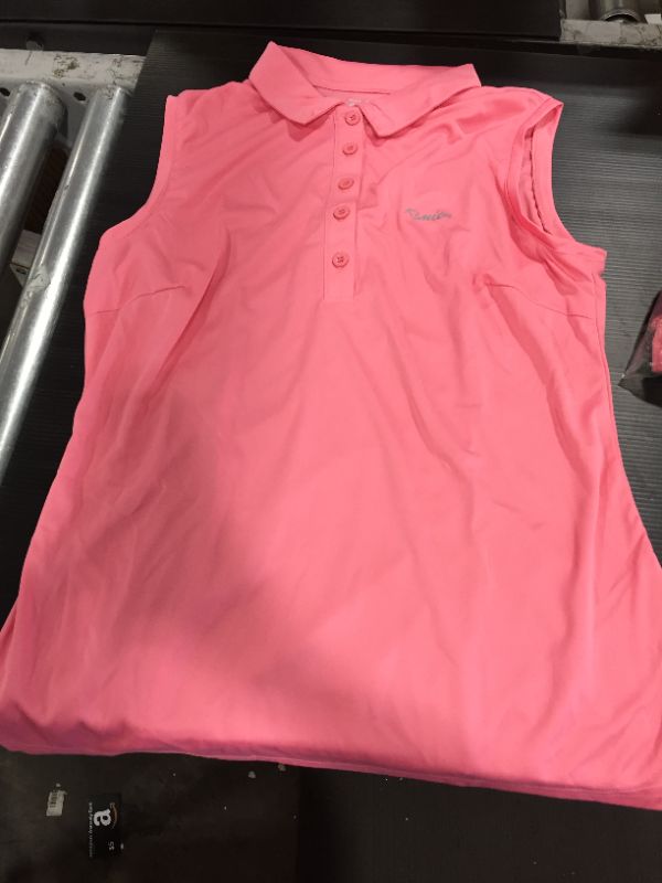 Photo 2 of BUNDLE OF Ksmien Women's UPF50+ Sleeveless Golf Tennis Polo Shirts Slim Fit Quick Dry Athletic Outdoor Tank Tops PINK  
