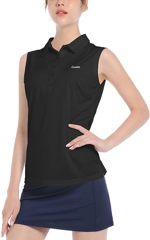 Photo 1 of 8 PACK OF Ksmien Women's UPF50+ Sleeveless Golf Tennis Polo Shirts Slim Fit Quick Dry Athletic Outdoor Tank Tops different sizes