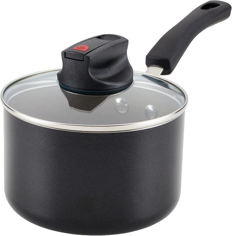 Photo 1 of BUNDLE OF 2 Farberware Smart Control Nonstick Sauce Pan/Saucepan with Lid, 2 Quart, Black
