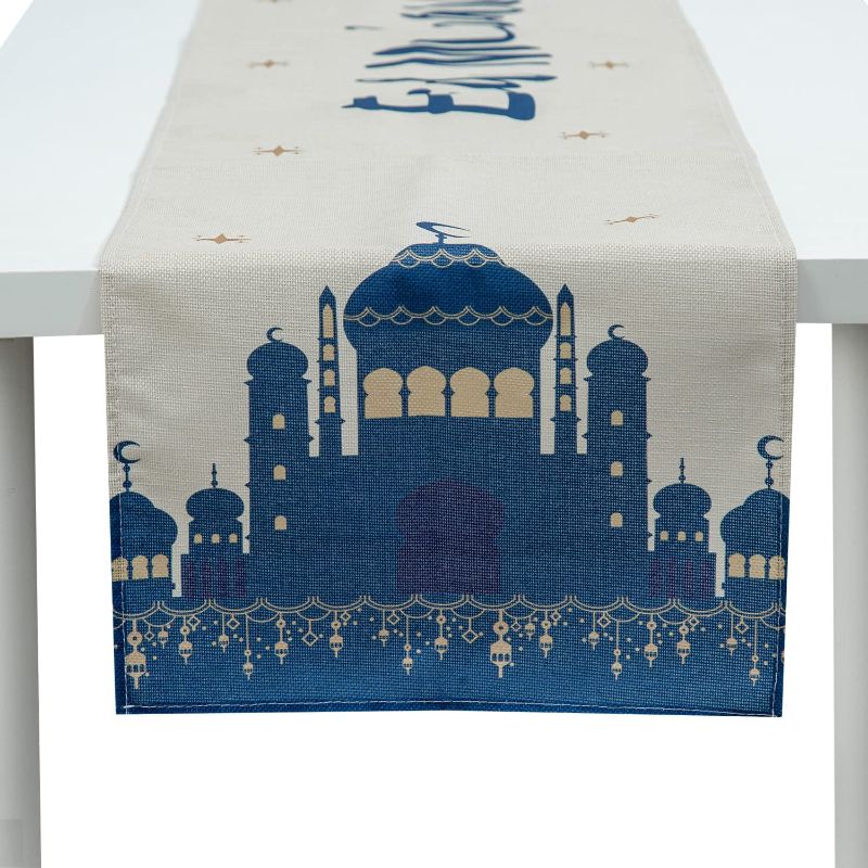 Photo 1 of BUNDLE Eid Mubarak Table Runner Ramadan Table Decorations - Linen Eid Mubarak Ramadan Mubarak Table Runners Decoration Home Dinning Room Decoration BOX LOT 
