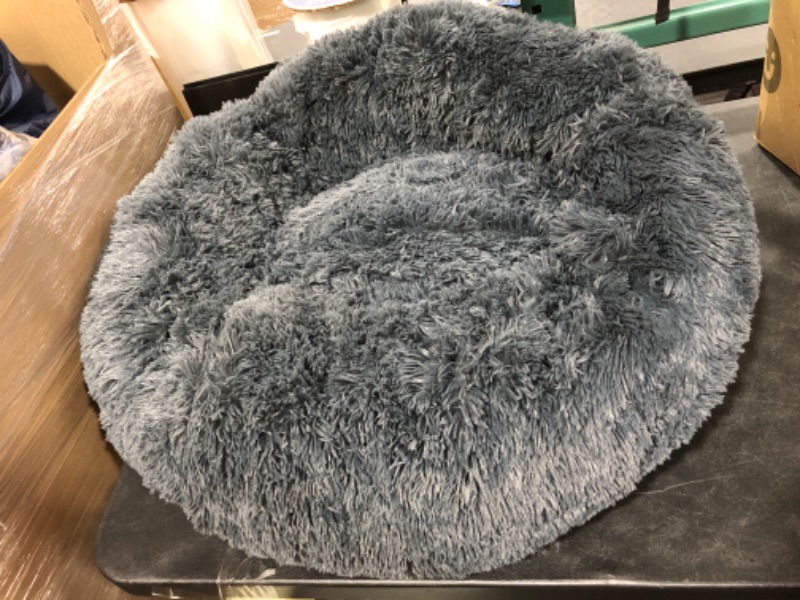 Photo 2 of Bedsure Calming Dog Beds for Small Medium Large Dogs - Round Donut Washable Dog Bed, Anti-Slip Faux Fur Fluffy Donut Cuddler Anxiety Cat Bed, Fits up to 15-100 lbs
