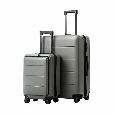 Photo 1 of Coolife Luggage Suitcase Carry On Spinner Trolley 2 Piece Set Titanium Gray New
