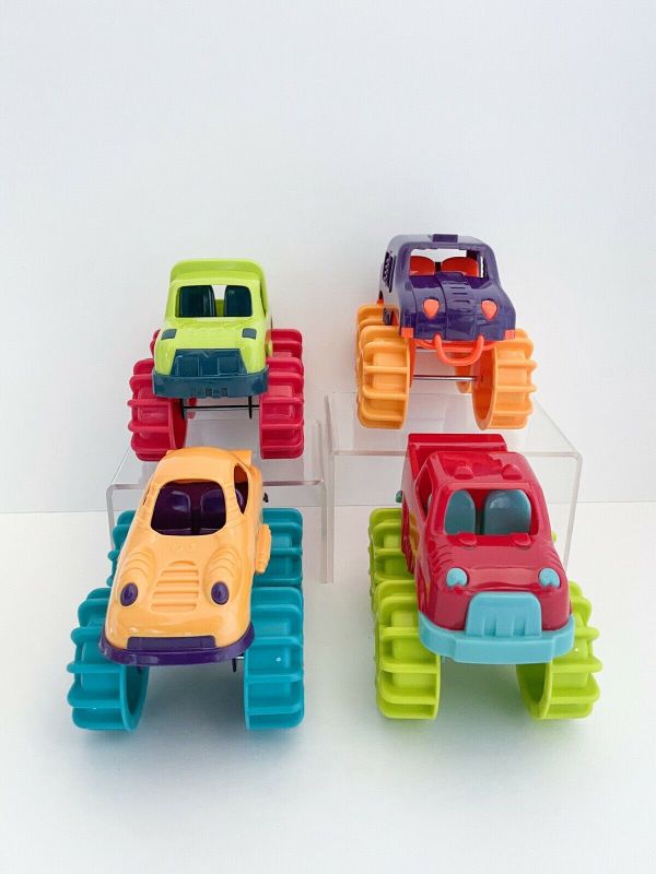 Photo 1 of Battat Mini Monster Trucks – Set of 4 Mini Trucks W/ Storage Bag
