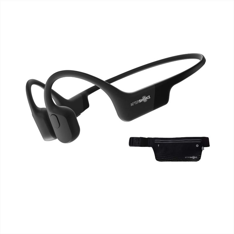 Photo 1 of AfterShokz Aeropex - Open-Ear Bluetooth Bone Conduction Sport Headphones - Sweat Resistant Wireless Earphones for Workouts and Running - Built-in Mic - with Sport Belt
