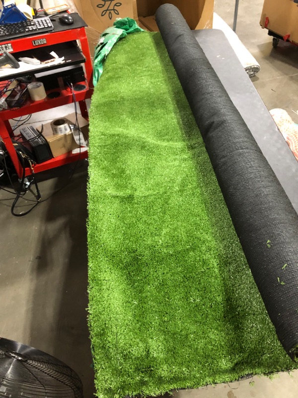 Photo 2 of Artificial Grass Turf Lawn 7FTX12FT,Economy Indoor Outdoor Synthetic Grass Mat, Backyard Patio Garden Balcony Rug, Rubber Backing / Drainage Holes