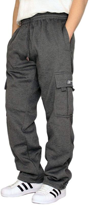 Photo 1 of DREAM USA Men's Heavyweight Fleece Cargo Sweatpants XL
