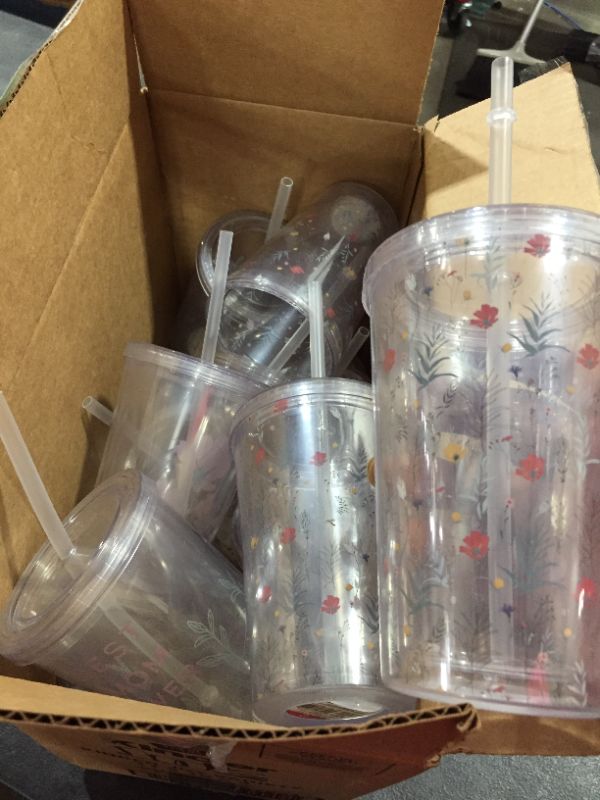 Photo 1 of 12 pack cups with straw
