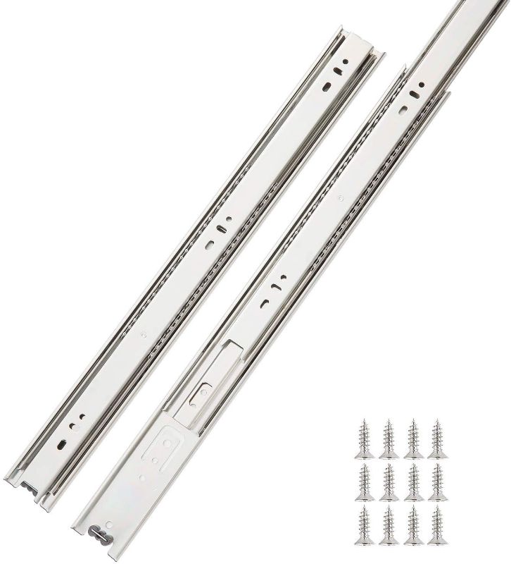 Photo 1 of Betesy Hardware 6 Pair of 20 Inch Hardware Full Extension Side Mount Ball Bearing Sliding Drawer Slides
