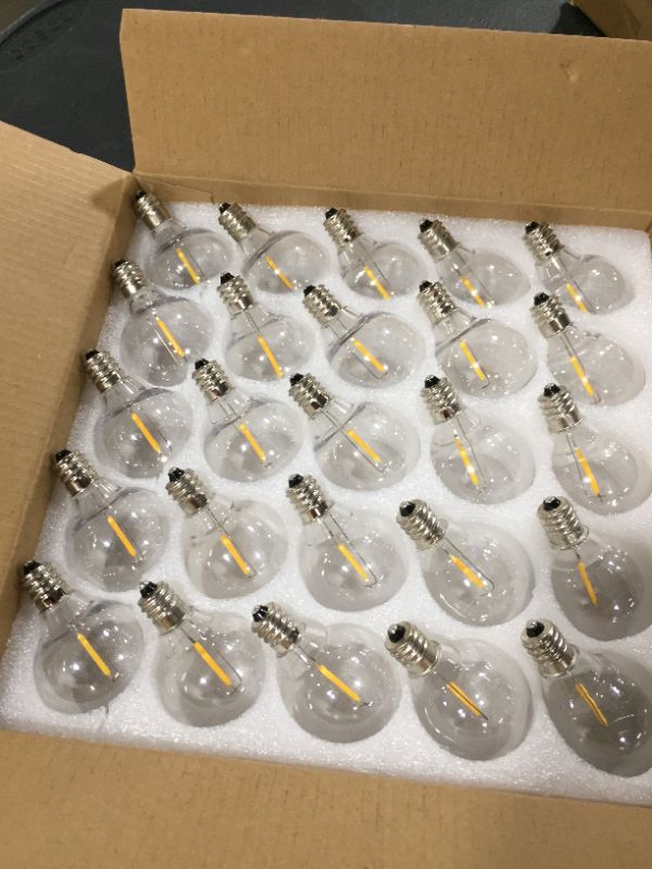 Photo 2 of 
G40 Led Replacement Light Bulbs, E12 Screw Base Shatterproof LED Globe Bulbs Light for Outdoor String Lights,1Watt Equvalent to 5 Watt Incandescent Bulbs