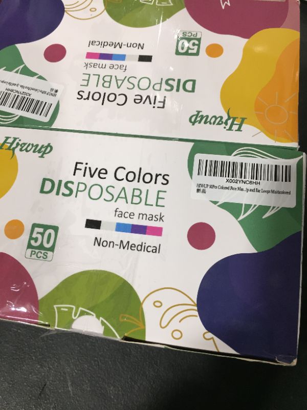 Photo 3 of (4 PACK) Colored Disposable Face Masks 50 Pack, PFE 99% Face Mask Suitable For Adults And Teens